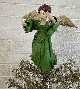 TOPPER ÁRBOL ÁNGEL PAPEL MACHÉ VINTAGE - Imagen 1 de 5