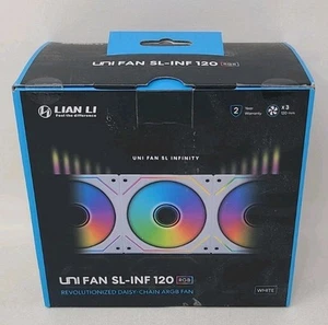 Lian-Li UNI Sl-INF 120 RGB Revolutionized Daisy Chain ARGB Fan 3 PACK -White - Afbeelding 1 van 4