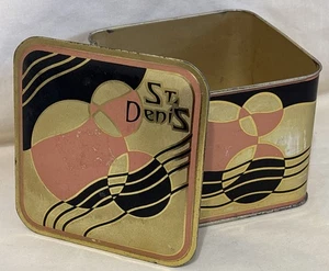 Parfumerie St. Denis 707 Tin - Vintage 1929 Art Deco Pink Black Gold - Picture 1 of 8