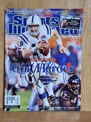 Peyton Manning Firmado Automáticamente Sports Illustrated Colts Heroes Febrero 2007 Super Bowl Foto 1 de 3