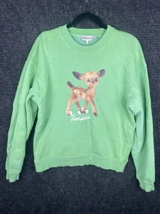 Sudadera verde Fiorucci con gráfico de ciervo bebé - Imagen 1 de 8