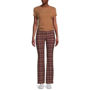 No BoundariesFlare Leggings Plaid Multicolor Print Junior Size X-Large new - Picture 1 of 7