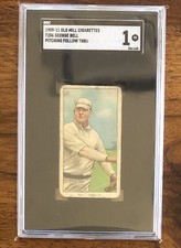 1909-1911 T206 George Bell OLD MILL CIGARETTES Pitching Follow Through SGC 1