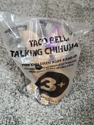 NEW Taco Bell Talking Chihuahua Dog Plush 2000 Happy New Year Party Hat - Image 1 of 4