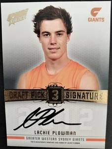 2013 Select AFL Prime Draft Pick Signature (DPS3) Lachie Plowman (Carlton) #127