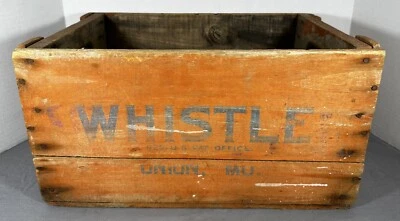 Vintage Wood Crate Whistle Orange Soda Box USA Country Store Prohibition Era - Image 1 of 4