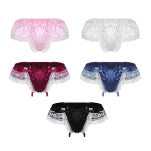 Herren Sain Sissy Mini Slips Tanga Crossdressing Thong Spitze Bowknot Schlüpfer - Bild 1 von 61