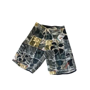Billabong Board Shorts Kehena Camo Patchwork Tropical Print Youth Swim Boys 25 - Picture 1 of 7