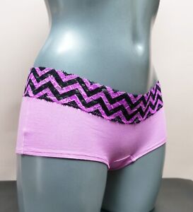La Senza Sexy Violet Contrast Lace Trim Shortie Knickers Size XS to XL (080601)
