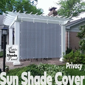 Sun Shade Cover Canopy Mesh Privacy Panel with Grommets 90% UV Block Navy-Grey - Picture 1 of 7
