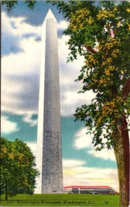 Postal de lino vintage publicada en Washington DC Monument 1950 B38 - Imagen 1 de 2