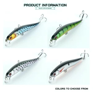 Esche da Pesca Galleggianti Minnow Wobblers Jerk Esca Rigida 9cm 3,1g - Foto 1 di 5