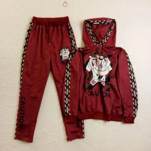 Taz Big Kids Large Tracksuit Burgundy - Picture 1 of 12