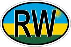 Sticker oval flag vinyl country code RWA rwanda