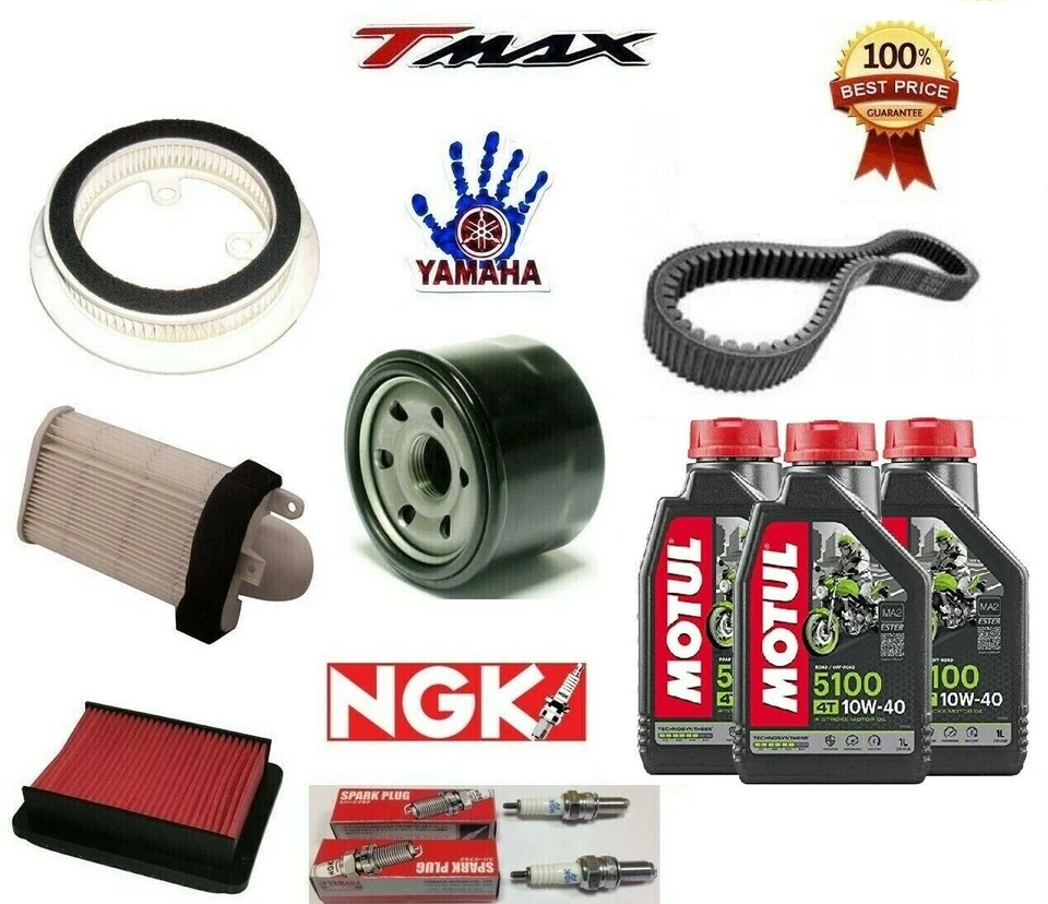 KIT TAGLIANDO YAMAHA T-MAX TMAX 500 2009 2010 T-MAX OLIO CANDELE FILTRI CINGHIA