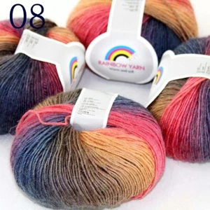 Sale 4Ballsx50gr Rainbow Blankets Rug Shawl Cashmere Wool Hand Crochet Yarn 08 - Bild 1 von 12