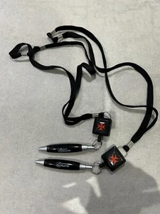 2x Lanson Champagne Merchandise - Black Biro Pens with Neck Straps - Picture 1 of 2