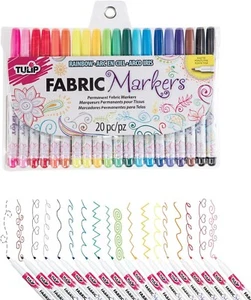 Tulip Fabric Markers Rainbow Colors Fine Tip 20 pack - Picture 1 of 2