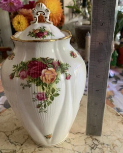Royal Albert Old Country Roses Chelsea Vase Biscuit Cookie Jar With Lid Bone New - Picture 1 of 8