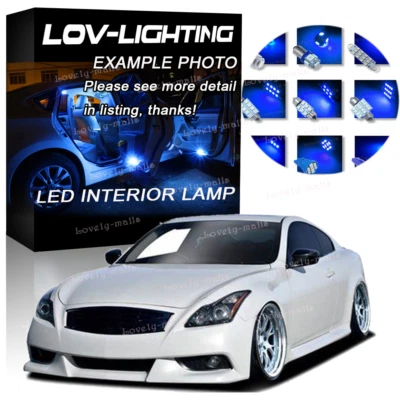 9Pcs Blue Map Lights Interior LED Package Kit For Infiniti G37 Coupe 2008-2014 - Image 1 of 4