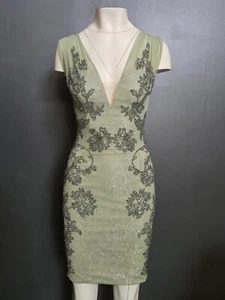 đŸ’¥STUNNING MANDALAY Y2K Evening COCKTAIL DRESS Embellished Beaded Jade/green 6 - Picture 1 of 16