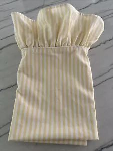 Laura Ashley King Ruffled Pillow Case Yellow White Stripe Made in USA - Picture 1 of 9