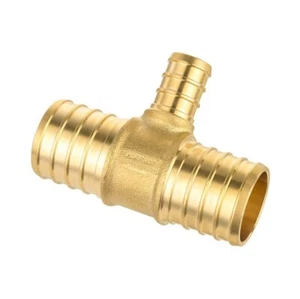 EFIELD 1"×1" ×1/2" Pex Reducing Tee Brass Crimp Fittings Lead Free Free Shipping - Picture 1 of 8