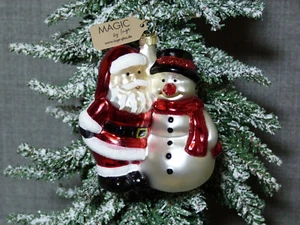 Christbaumkugel INGE GLAS Nikolaus Schneemann "Weihnachtsduo" Figur Weihnachten - Bild 1 von 5