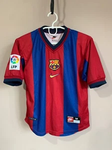 Barcelona 1998 Home Football Shirt Nike Vintage Size Children M - Picture 1 of 11