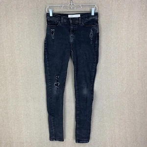 Signature Levi Strauss Womens Jeans 16 (28x28) Youth Girls Super Skinny Distress - Picture 1 of 10