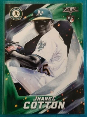 2017 TOPPS FIRE JHAREL COTTON ROOKIE #81 OAKLAND ATHLETICS - Image 1 of 2