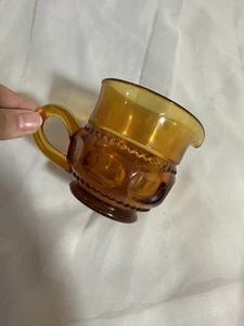 Vintage Bernstein Indiana Glas Daumenabdruck Milchkännchen Glas - NUR EIN GLAS - Bild 1 von 5