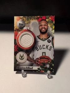 2025-26 Topps Holiday GAME USED RELIC #PR-DL DAMON LILLARD Bucks - Picture 1 of 2