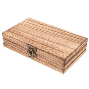 Caja de almacenamiento de madera pequeño recuerdo del tesoro con tapa cajas infantiles tapas decorativas - Imagen 1 de 12