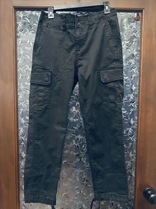 American Eagle Black Cargo Pants 30 X 30 Cotton Blend Stretch Straight Leg - Picture 1 of 14