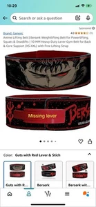 Anime Berserker Hebegürtel (fehlender Hebel) NUR Gürtel - Bild 1 von 6