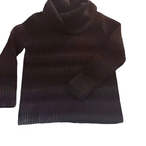 Jones New York Sport Chunky Knit Sweater Green Size M Cowl Loose Turtleneck - Picture 1 of 10