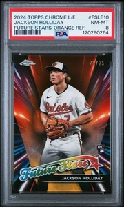 2024 Topps Chrome Logofractor  Jackson Holliday Future Stars /25 Rookie PSA 8 - Picture 1 of 2