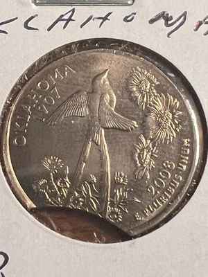 2008 OKLAHOMA STATEHOOD QUARTER CLIPPED BU - Image 1 of 4
