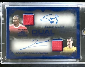 Sadio Mane & Robert Lewandowski Signed Auto 2022 Leaf Dual Patch /15 #DJA-9 - Picture 1 of 5