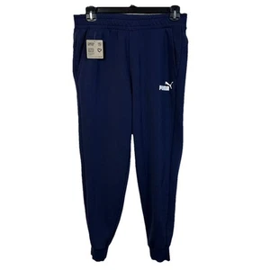 NWT PUMA Men's Essentials Sweatpants Large Navy Blue Joggers Pockets Athleisure - Picture 1 of 14