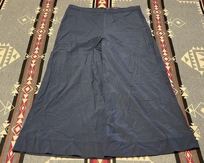 Pantalones de seda Zac Posen Z Spoke pierna ancha para mujer 16 azul marino T26 Foto 1 de 4