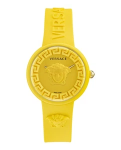 Versace Womens  Yellow 39mm Strap Fashion Watch - Picture 1 of 5