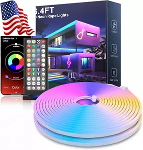 Led Neon Rope Lights 16.4Ft,Rgb Led Strip Lights with App/Remote Control Music - Picture 1 of 12