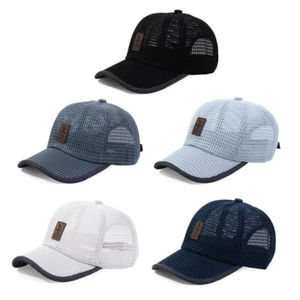Summer Snapback Quick Dry Mesh Baseball Cap Outdoor Sun Golf Breathable Hat NEW - Picture 1 of 16