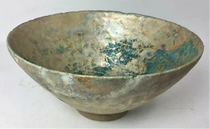 Middle Eastern Islamic Antique Turquoise Bowl w/ Beautiful Iridescence 12th C. - Picture 1 of 7