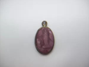 Medaglia Santa Vintage Cattolica Argento Rosa Viola Smalto Nostra Signora di Lourdes, x - Foto 1 di 10