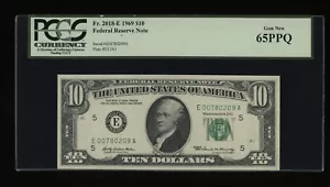 DBR 1969 $10 FRN Richmond Gem Fr. 2018-E PCGS 65 PPQ Serial E00780209A - Picture 1 of 2
