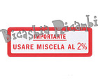 0640 - Plaque Rouge Important Utiliser Mélange 2% Vespa 125 ET3 Printemps Super