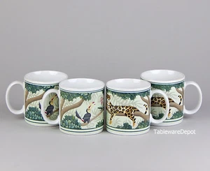 Set of 4 (10 oz.) Mugs, MINT & SUPERB! Sakura / Oneida, Rain Forest - Picture 1 of 6